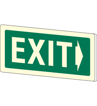Exit on the Right- Led Photoluminescent Sign 12-50206