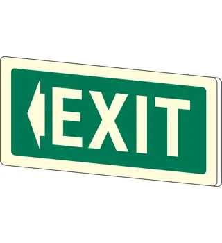 Exit on the Left- Led Photoluminescent Sign 12-50207