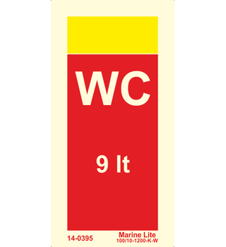 Supplementary Sign: Wet Chemical 9lt fire extinguisher 14-0395(9)
