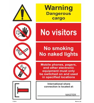 Gangway notice. Dangerous cargo... 173014
