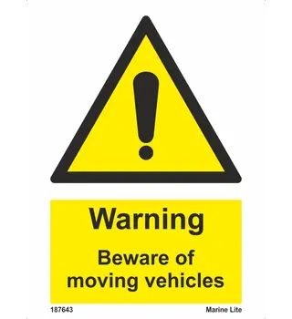 WARNING BEWARE OF MOVING VEHICLES 187643