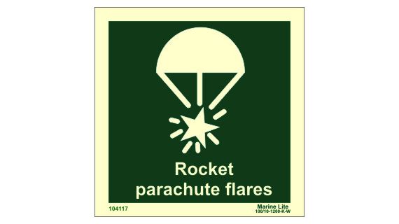 ✓ (LSS) Lifesaving Systems and Appliances Signs :: Rocket parachute flares  104117 LSS014 - Products :: Safety Signs & Posters