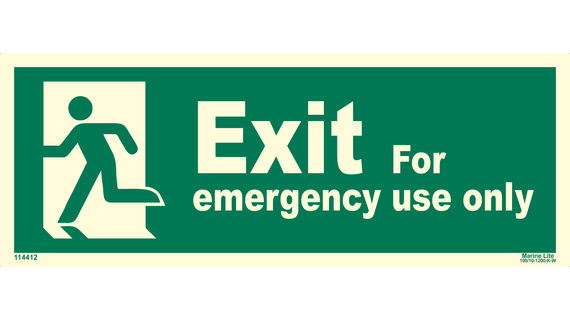 Exit For Emergency Use Only Plus Symbol Left 114412 334412