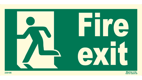 Emergency Fire Exit Direction Left 230106
 330106