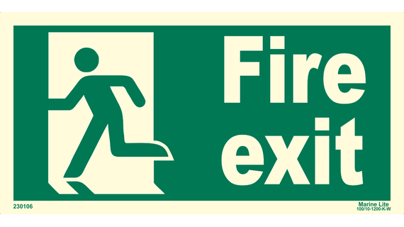 Emergency Fire Exit Direction Left 230106
 330106