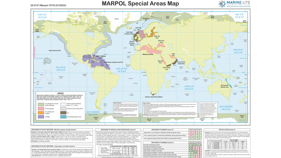 MARPOL 73/78 Special Areas Map Edition 17 22-0131 (LP)