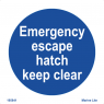 Emergency escape hatch - Keep clear 195841 335841