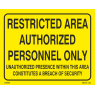 Restricted area authorised personnel only 218695 338695